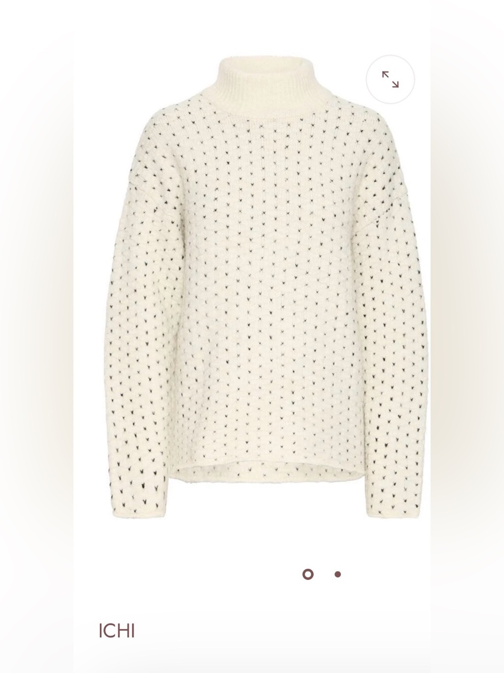 ICHI Cream Knit Crewneck Sweater